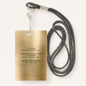 Moderne Gold Metal Medewerker Foto ID Badge (Achterkant met draagriem)