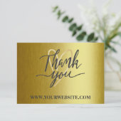 Moderne Gold Metallic Business - Hartelijk dank vo Bedankkaart (Staand voorkant)