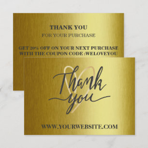 Moderne Gold Metallic Business - Hartelijk dank vo Bedankkaart