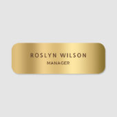 Moderne Gold Metallic minimalistische bedrijven Naamplaatje (Voorkant)