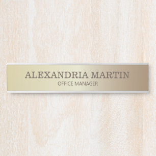 Moderne Gold Metallic Name Job Title Deurteken Deurbordje