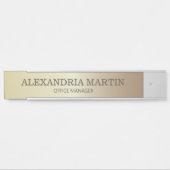 Moderne Gold Metallic Name Job Title Deurteken Deurbordje (Voorkant)