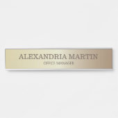 Moderne Gold Metallic Name Job Title Deurteken Deurbordje (Voorkant)