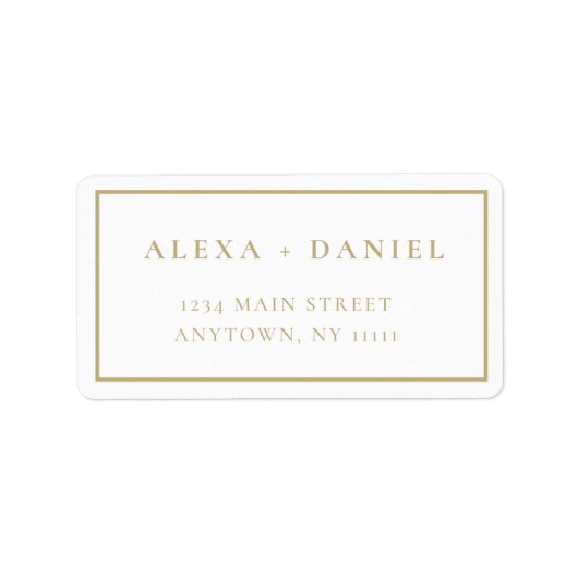 Moderne Gold Minimalist Return Address Label (Voorkant)