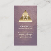 Moderne Gold Monogram driehoek Logo Visitekaartje (Voorkant)