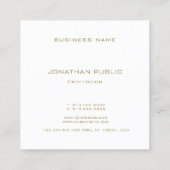 Moderne Gold Monogram Elegant Sjabloon Professiona Vierkante Visitekaartje (Achterkant)