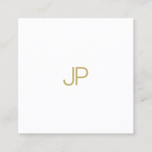Moderne Gold Monogram grafische professionele Sjab Vierkante Visitekaartje (Voorkant)
