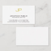 Moderne Gold Monogram Professional Design Elegant Visitekaartje (Voorkant / Achterkant)