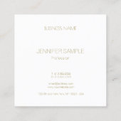 Moderne Gold Monogram Smart Plain Fashionable Luxe Vierkante Visitekaartje (Achterkant)