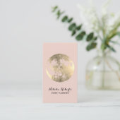 Moderne Gold Moon Elegant Blush Pink Event Plannin Visitekaartje (Staand voorkant)
