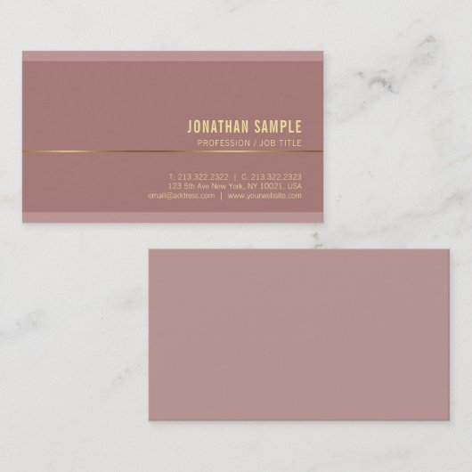 Moderne Gold Name Text Elegant Sjabloon Luxurous Visitekaartje (Voorkant / Achterkant)