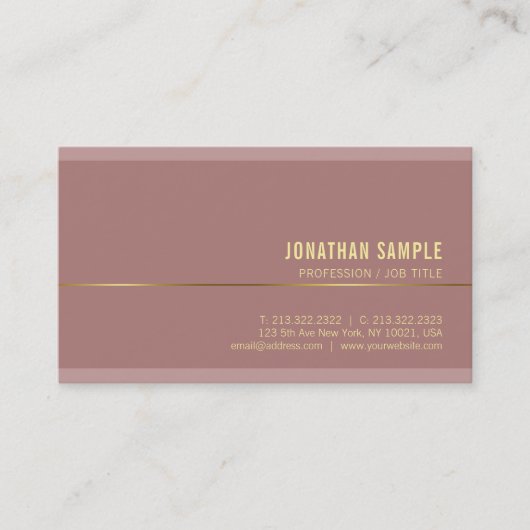 Moderne Gold Name Text Elegant Sjabloon Luxurous Visitekaartje (Voorkant)