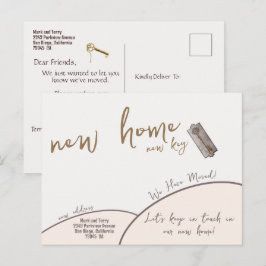 Moderne Gold New Home nieuwe sleutel die we hebben Aankondigingskaart