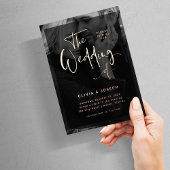 Moderne Gold-overlay Roos | Fotobruiloft Folie Uitnodiging