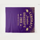 Moderne Gold Paarse Afstuderen Photo Booth Backdro Wandkleed (Voorkant (horizontaal))