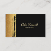 Moderne Gold Paint Stroke Minimalist Visitekaartje (Voorkant)