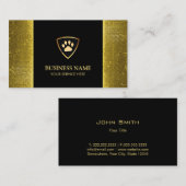 Moderne Gold Paw Logo Pet Sitting Visitekaartje (Voorkant / Achterkant)