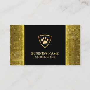 Moderne Gold Paw Logo Pet Sitting Visitekaartje