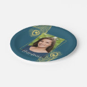 Moderne Gold Peacock-Afstuderen Borden Papieren Bordje (Gekanteld)