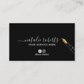 Moderne Gold Pen kalligrafie Handtekening Notionee Visitekaartje (Voorkant)
