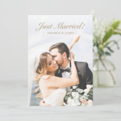 Moderne Gold Photo Elopement Aankondiging (Staand voorkant)