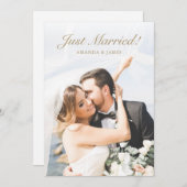 Moderne Gold Photo Elopement Aankondiging (Voorkant / Achterkant)