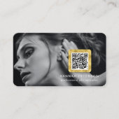 Moderne Gold Photo networking scannable QR-code Visitekaartje (Voorkant)