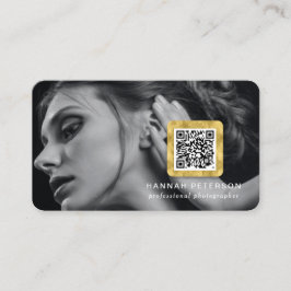 Moderne Gold Photo networking scannable QR-code Visitekaartje