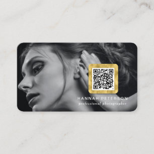 Moderne Gold Photo networking scannable QR-code Visitekaartje