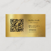Moderne Gold Photo QR Code Professional Visitekaartje (Voorkant)