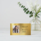 Moderne Gold Photo QR Code Professional Visitekaartje (Staand voorkant)