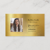 Moderne Gold Photo QR Code Professional Visitekaartje (Voorkant)