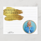 Moderne Gold Photo Share a Memory Funeral Kaart (Voorkant)