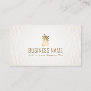 Moderne Gold Pineapple Logo Event Planning Visitekaartje