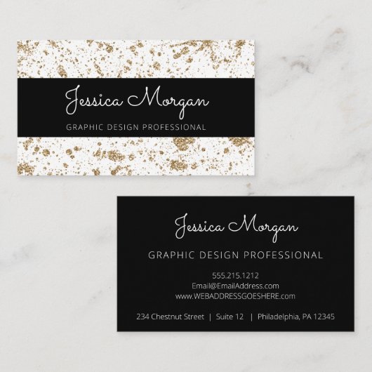 Moderne Gold Professionele Visitekaartjes (Voorkant / Achterkant)