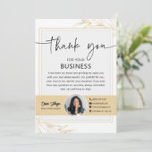 Moderne Gold Real Estate Agent Foto Dank u Kaart (Staand voorkant)