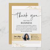 Moderne Gold Real Estate Agent Foto Dank u Kaart (Voorkant / Achterkant)