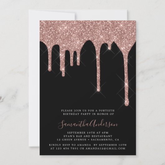 Moderne Gold-schijven van Roos 40e verjaardag Kaart (Achterkant)