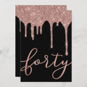 Moderne Gold-schijven van Roos 40e verjaardag Kaart (Voorkant / Achterkant)