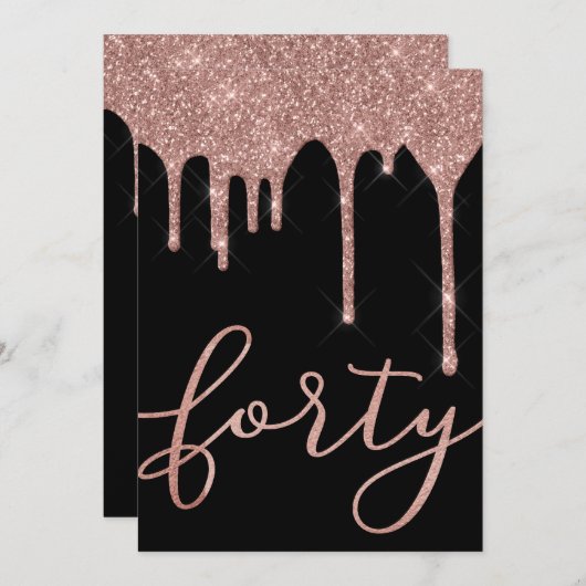 Moderne Gold-schijven van Roos 40e verjaardag Kaart (Voorkant / Achterkant)