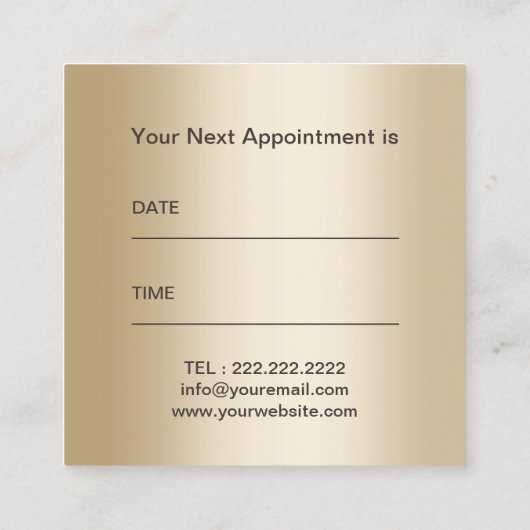Moderne Gold Scissor Hair Salon Silver Appointment Afsprakenkaartje (Achterkant)