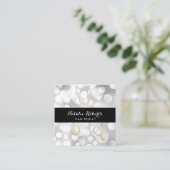 Moderne Gold Scissor Hair Salon Silver Appointment Afsprakenkaartje (Staand voorkant)