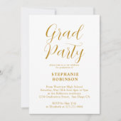 Moderne Gold Script Calligraphy Graduparty Kaart (Voorkant)