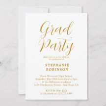 Moderne Gold Script Calligraphy Graduparty