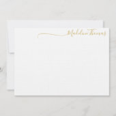 Moderne Gold Script Calligraphy Name Note card Notitiekaartje (Voorkant)