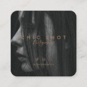 Moderne Gold Script-fotografie Vierkante Visitekaartje (Voorkant)