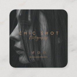 Moderne Gold Script-fotografie Vierkante Visitekaartje