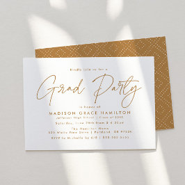 Moderne Gold Script Graduation Party Kaart