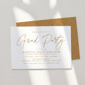 Moderne Gold Script Graduation Party Kaart