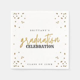 Moderne Gold Script Graduation Party Napkins Servet
